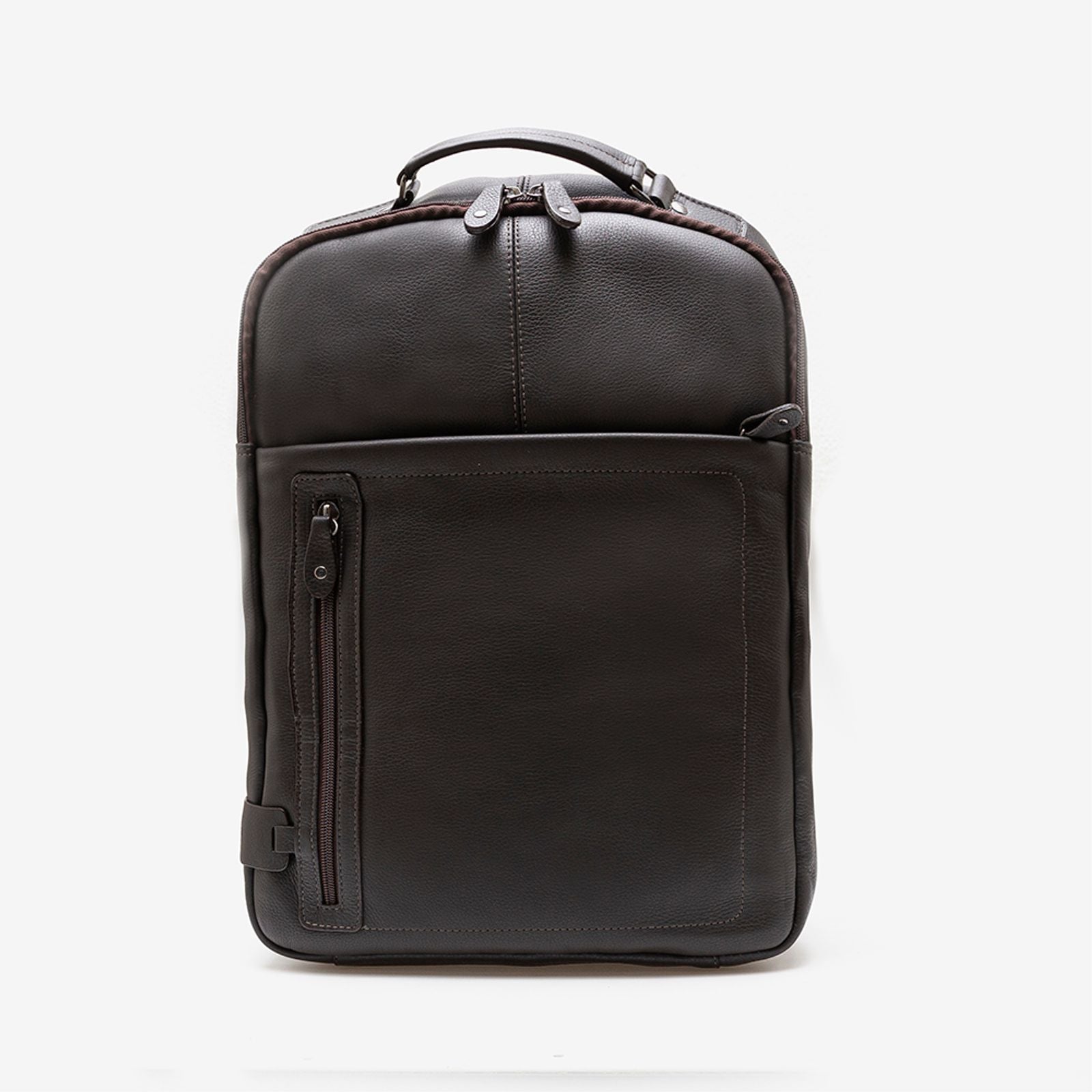 Mochila Em Couro Café